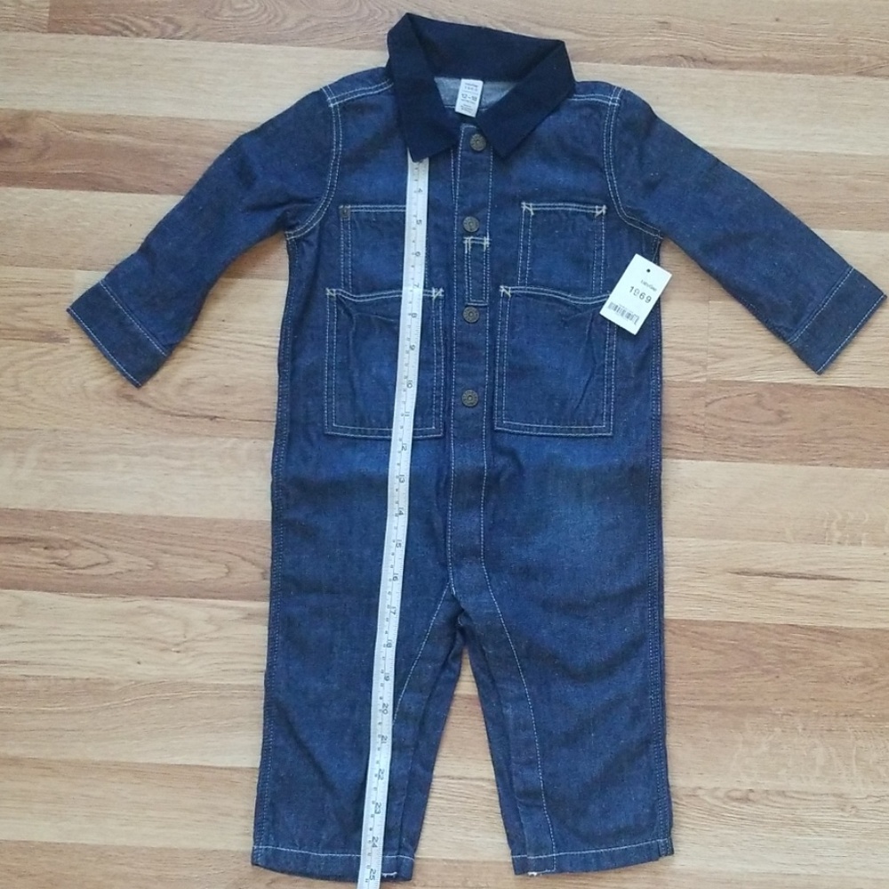 NWT Baby Gap denim romper, 12-18 months